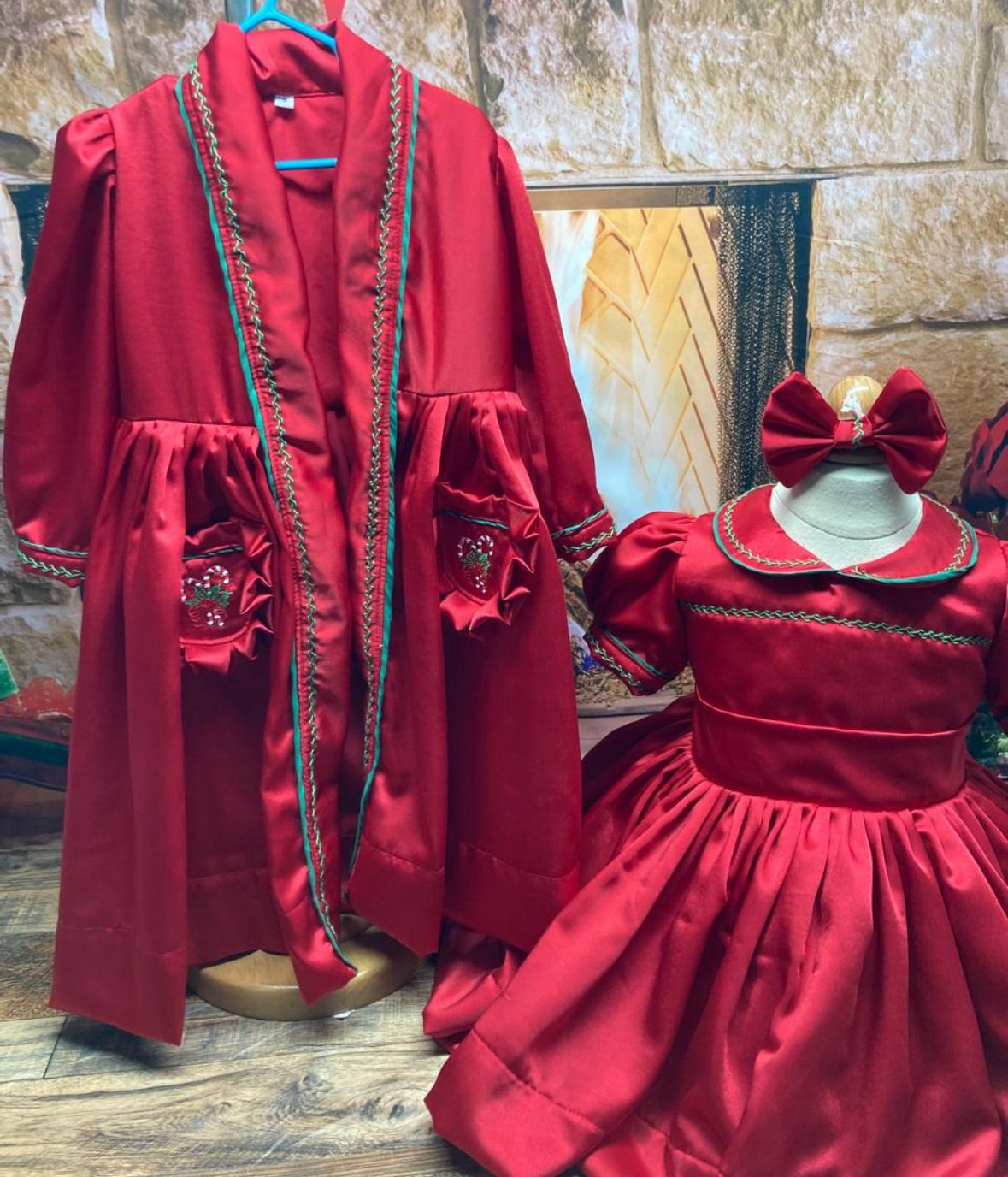 Smocked satin pyjama set - HANDMADE IN USA 6-8WK TURNAROUND