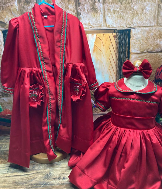 Smocked satin pyjama set - HANDMADE IN USA 6-8WK TURNAROUND