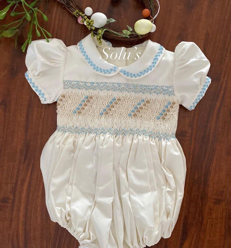 Smocked classic romper - HANDMADE IN USA 6-8WK TURNAROUND