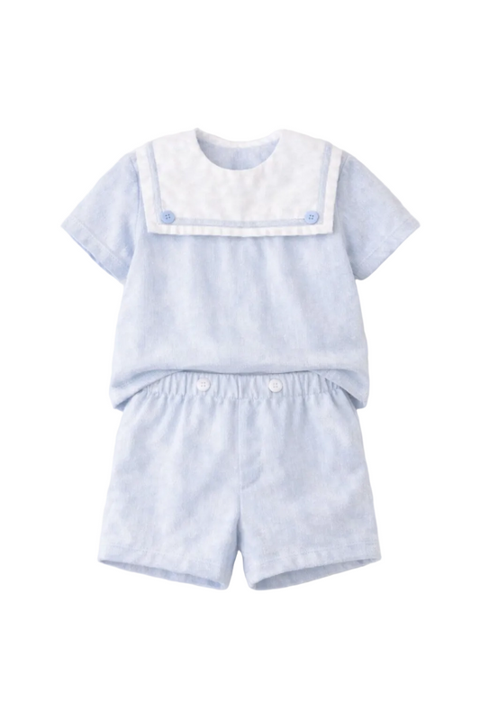 LPP EXCLUSIVES luxe boys sailor collared shorts set - End March Delivery.