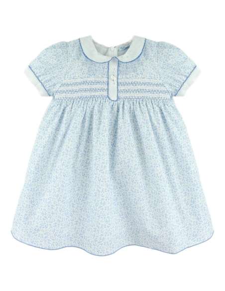 Dulce de Fresa blue floral smock dress - 10-14 DAYS TURNAROUND