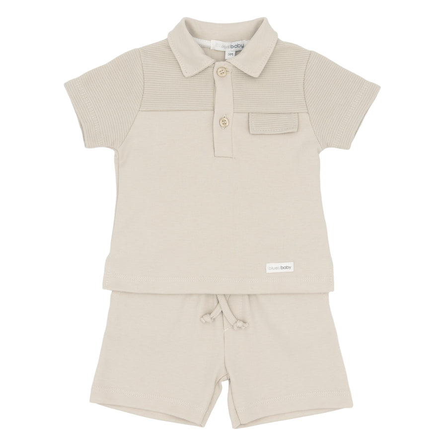 Blues baby beige shorts set