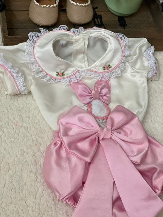 Smocked bunny bow set - HANDMADE IN USA 6-8WK TURNAROUND