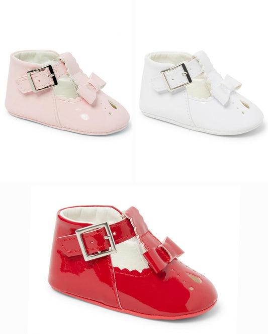 Sevva bow T-Bar soft sole pram shoes