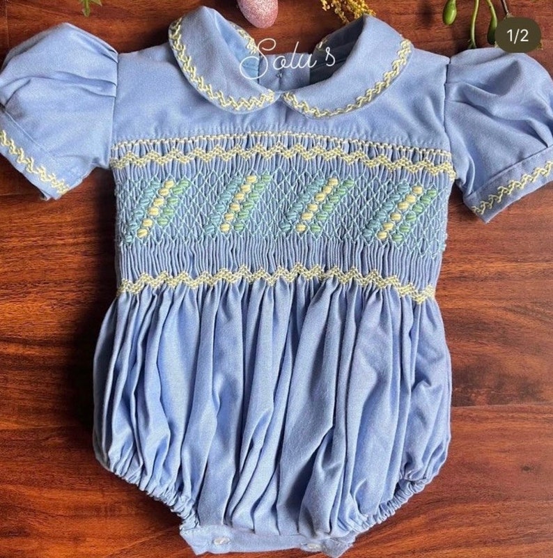 Smocked classic romper - HANDMADE IN USA 6-8WK TURNAROUND