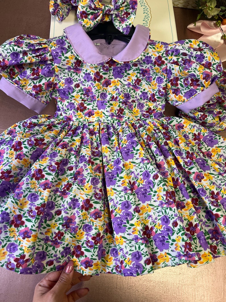 Smocked classic floral dress - HANDMADE IN USA 6-8WK TURNAROUND