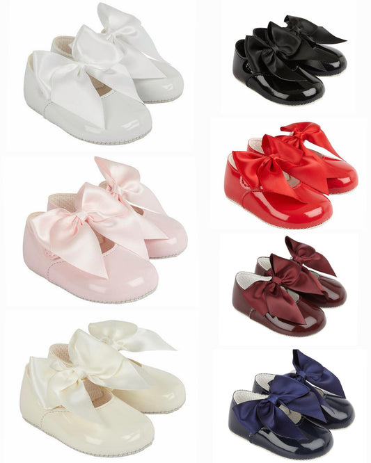 Baypod large bow soft sole pram shoes