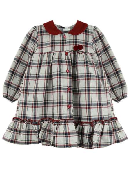 Babybol Barcelona pom pom tartan dress set - ON ORDER (2-3 weeks turnaround)
