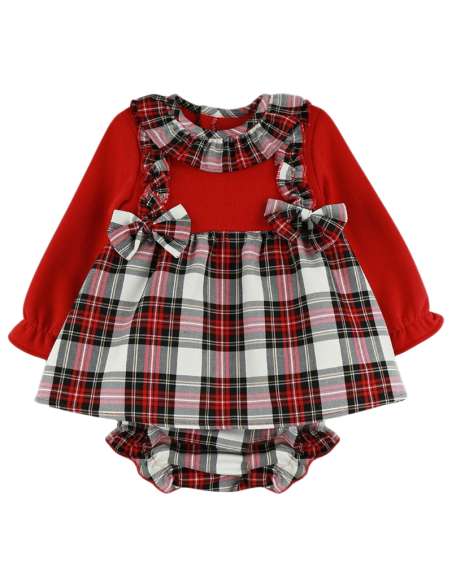 Babyferr red tartan bow dress set - 2-3 weeks turnaround