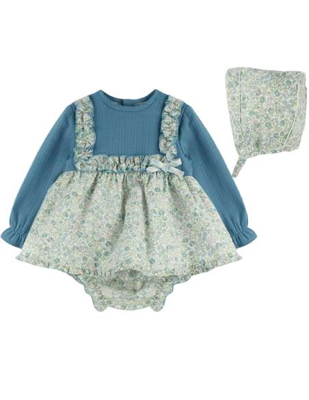 Babyferr teal floral dress set - 2-3 weeks turnaround