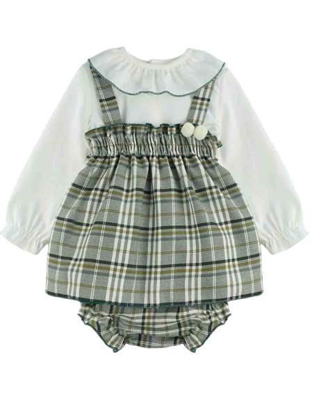 Babyferr grey tartan dress set - 2-3 weeks turnaround