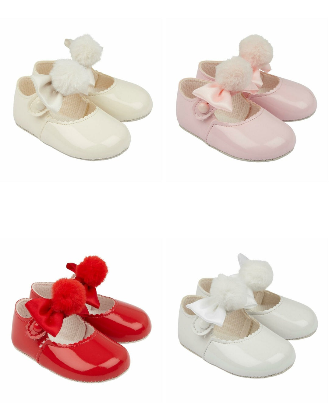 Soft sole pom pom bow baypods