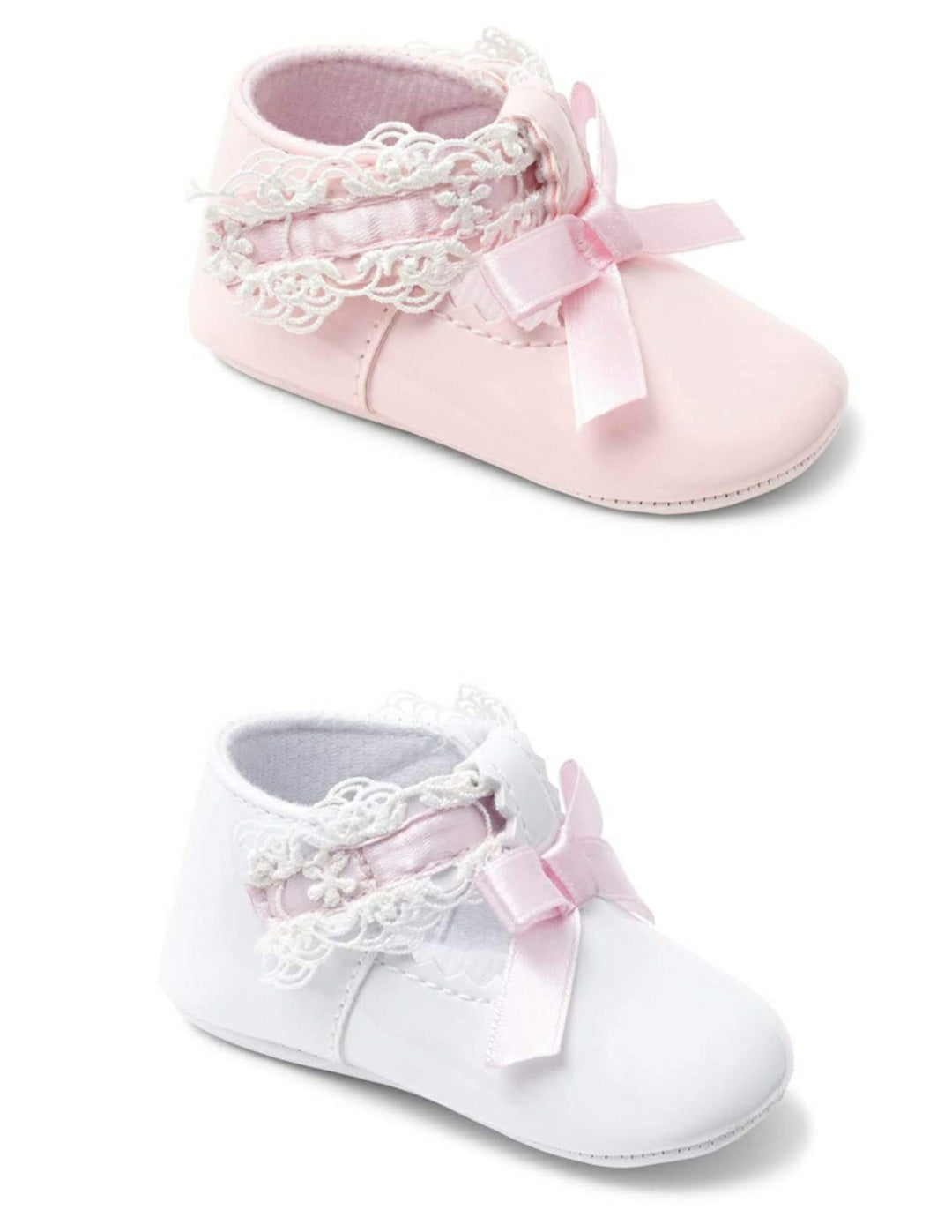 Soft sole lacy bow booties